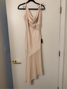 NWT Elegant Cream Slip Dress with Tie Straps